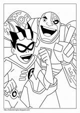 Titans Titanes Jovenes Cyborg Pintar Jovens Ausmalbilder Nightwing Superheroes Tudodesenhos sketch template