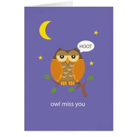 owl   greeting card zazzle