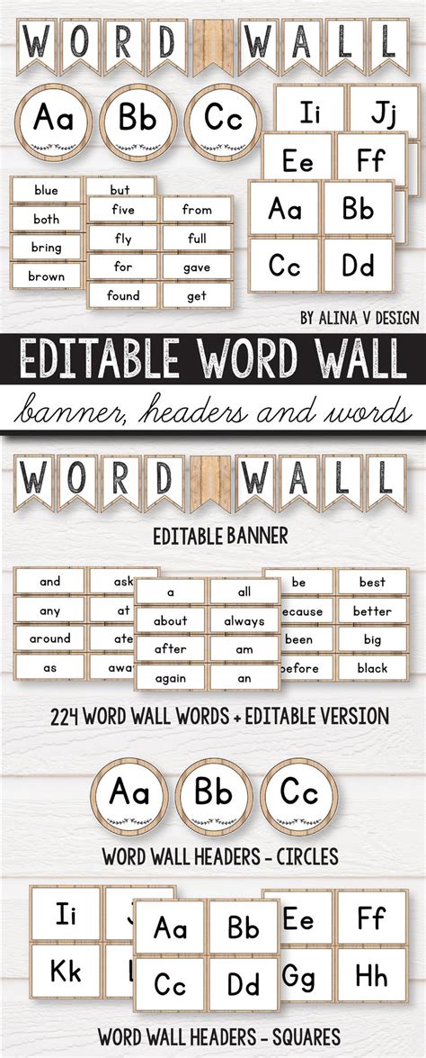 editable word wall letters farmhouse classroom decor word wall