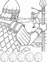 David Goliath Coloring Pages Craft Sheets Bible Choose Board sketch template