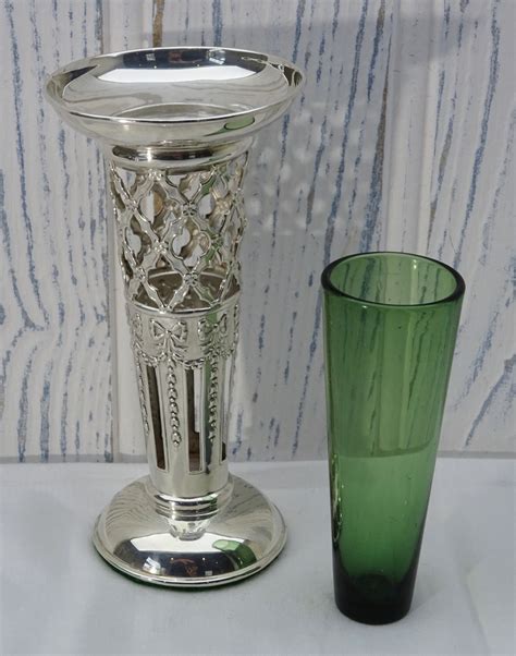 edwardian solid silver bud vase showpiece antiques