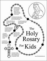 Rosary Pray Catholic Coloring Praying Prayer Thecatholickid Hail Fatima Creed Apostles Cnt Recite sketch template