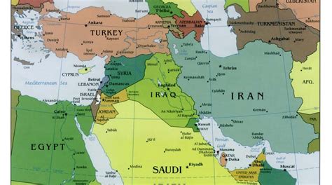 west asia map world  map