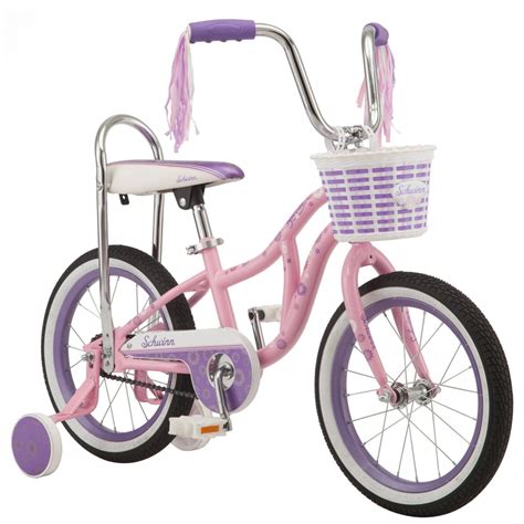 schwinn bloom kids bike   wheel training wheels girls pink banana seat walmartcom
