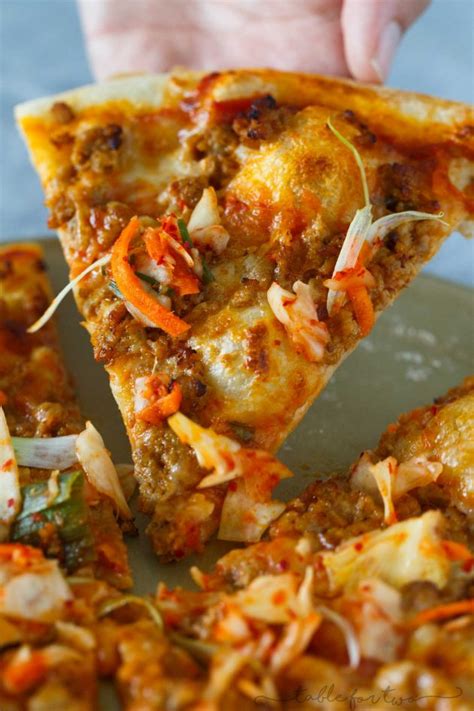 spicy korean pork pizza korean asian pizza recipe