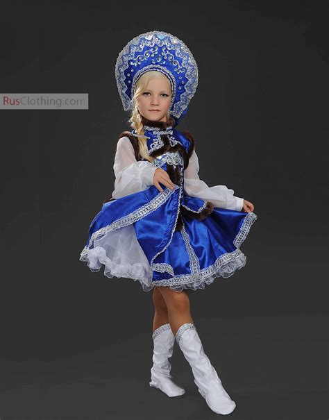 Dance Costume Russian Gzhel Girls