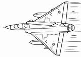 Jet Mirage Colorear Aereo Caccia Ausmalbild sketch template