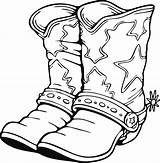 Cowboy Cowgirl Boot Spurs Paintingvalley Drawings Colouring Clipground Decals sketch template