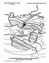 Paul Coloring Shipwreck Pages Apostle Barnabas Bible Ship School Sunday Paulus Wrecked Children Shipwrecked Kids Acts Colouring Story Missionary Color sketch template