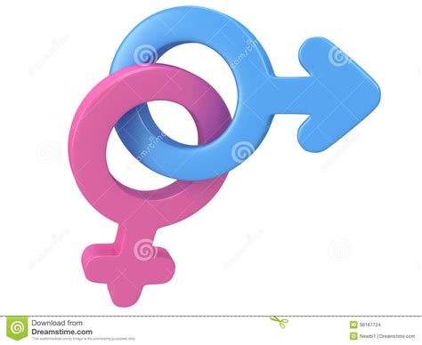 3d illustration of male and female signs stock