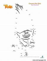 Trolls Pages Diamond Connect Dots Coloring Guy Printable Print Activity Troll Sheets Birthday Kids Party Printables Tour Online Color Craft sketch template