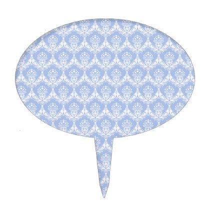 damask blue cake topper retro gifts style cyo diy special idea blue