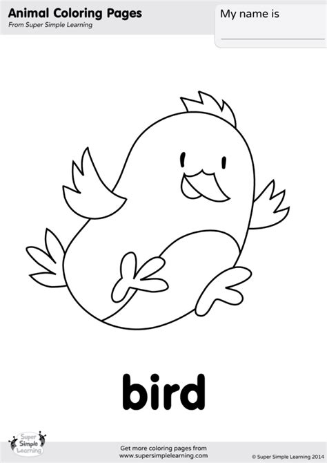 bird coloring page super simple