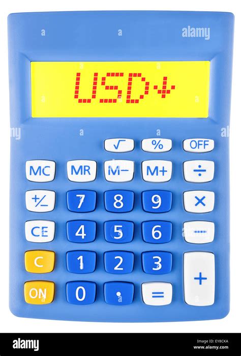 calculator  usd  display  white background stock photo alamy