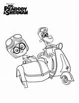Mr Peabody Sherman Coloring Kids Fun Pages Printable Colouring sketch template