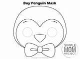 Penguin Mask Printable Boy Kids Templates Coloring sketch template