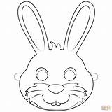 Mask Coloring Rabbit Pages Printable Masks Drawing Animal Easter sketch template