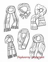 Drawing Line Scarves Scarf Illustration Etsy Drawings Fashion Sketch Called Similar Items Flat Technical Clothes Sketches sketch template