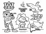 Auburn Football Coloring Pages Tigers College Alabama Color University Eagle Silhouette Books sketch template