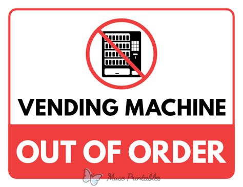 printable vending machine   order sign