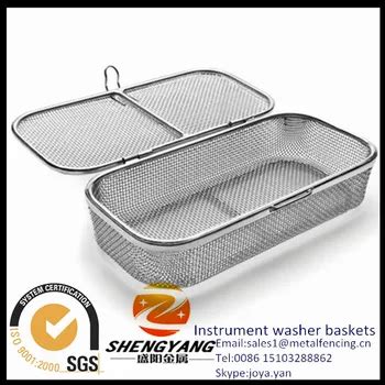 wholesale laboratory lockable storage baskets stainless steel mesh sterile baskets medical