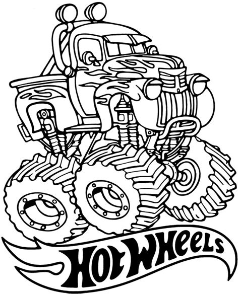 printable hot wheels monster truck coloring pages
