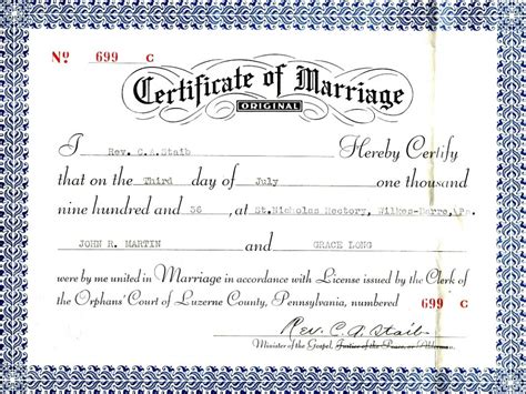 marriage certificate sample template business