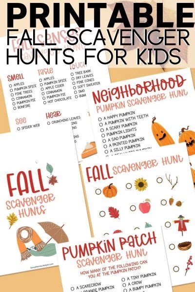 printable fall scavenger hunt autumn activity  kids