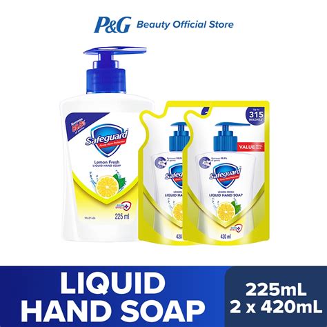 safeguard lemon fresh liquid hand soap ml  refills ml
