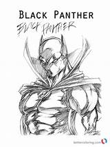 Panther Coloring Pages Marvel Printable Superhero sketch template