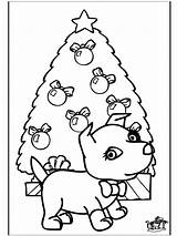 Christmas Coloring Dog Pages Puppy Funnycoloring Tree Puppies Santa Kitty Library Clipart Advertisement Popular sketch template