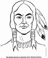American Native Indian Coloring Pages Printable Kids Color Sheets Americans History Thanksgiving Print Patriotic Printing Help Adults sketch template