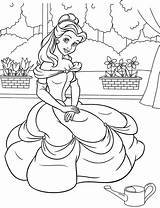 Coloring Belle Pages Disney Printable Kids sketch template
