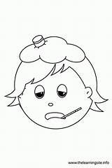 Sick Coloring Pages Child Outline Ill Feelings Flashcards Feels Bear Sad Angry Popular Hot Template sketch template
