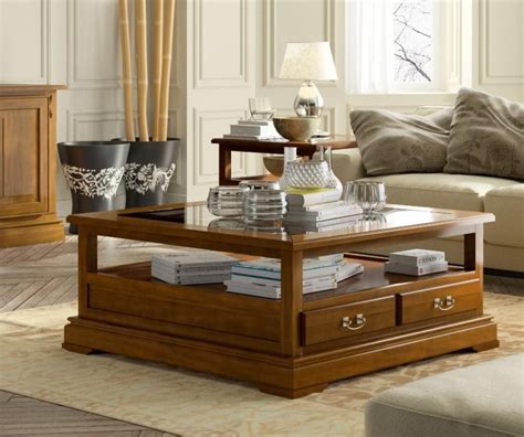 Maison Collection Solid Wood Square Glass Top Coffee Table Choice Of