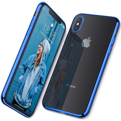 case  iphone xs max lightening series clear stylish flexible   blue dtto