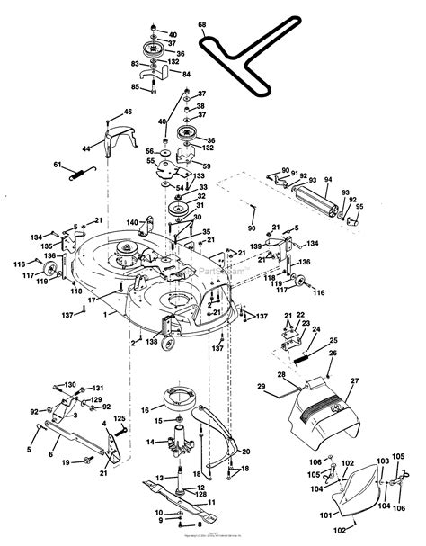 Husqvarna Lth 130 954140005h 1998 07 Parts Diagram For Mower Deck