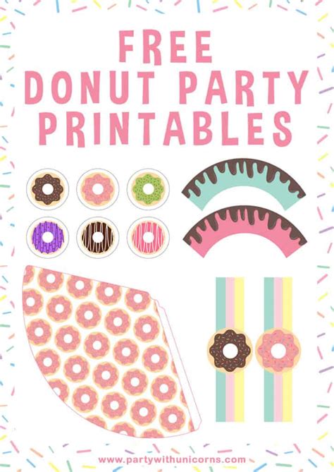 donut printables   party  unicorns
