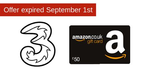 threes  amazon gift card voucher offer   worked