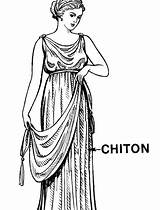 Chiton Grecia Antigua Vestimenta Griegos Cinturón sketch template