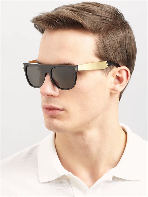 lyst retrosuperfuture flat top plastic sunglasses in black for men