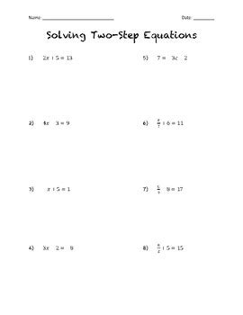 solving  step equations lesson  worksheet  meghan seabrook