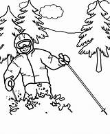 Skiing Alpine Scribblefun Skier Slope sketch template