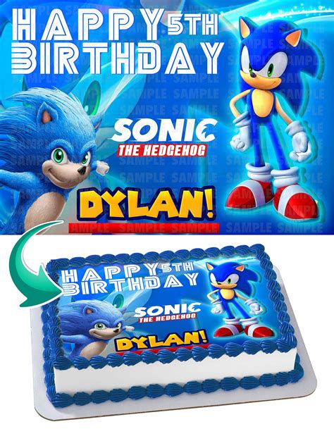 buy sonic  hedgehog edible image cake topper party personalized
