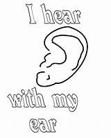 Coloring Ear Hearing Kidsplaycolor sketch template