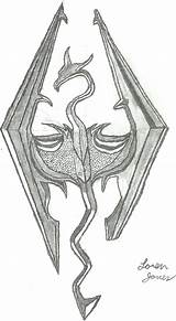Skyrim Symbol Template Coloring Logo sketch template