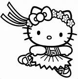 Coloring Ballerina Pages Sheets Kids Cat Kitty Hello sketch template