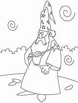 Coloring Wizard Pages Magic Wand Clipart Merman Kids Library Book sketch template