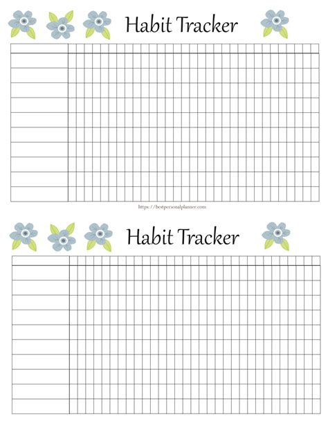 habit tracker  printable   personal planner