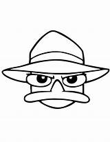 Perry Platypus Coloring Pages Agent Drawing Phineas Ferb Drawings Disney Clipart Easy Template Aid Band Cliparts Face Doodle Colouring Pencil sketch template